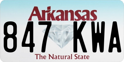 AR license plate 847KWA