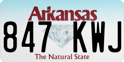AR license plate 847KWJ