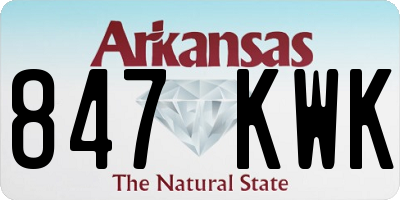 AR license plate 847KWK