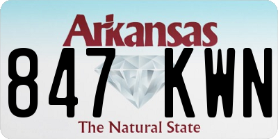 AR license plate 847KWN