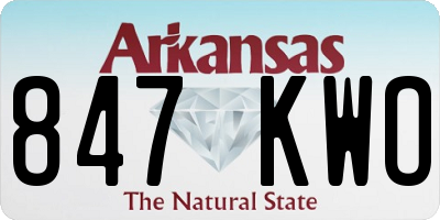 AR license plate 847KWO