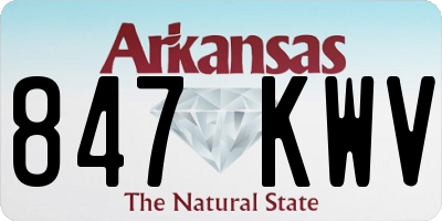 AR license plate 847KWV