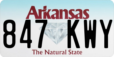 AR license plate 847KWY