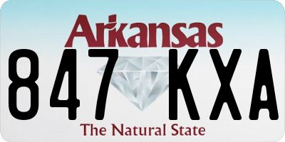 AR license plate 847KXA