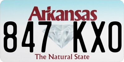 AR license plate 847KXO