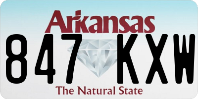AR license plate 847KXW