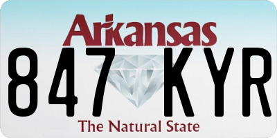 AR license plate 847KYR