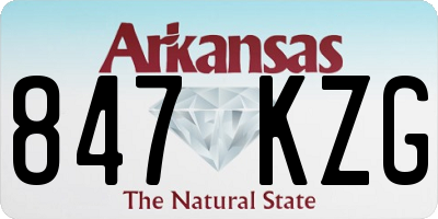 AR license plate 847KZG