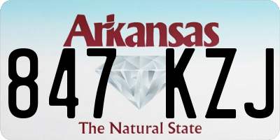 AR license plate 847KZJ