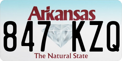 AR license plate 847KZQ
