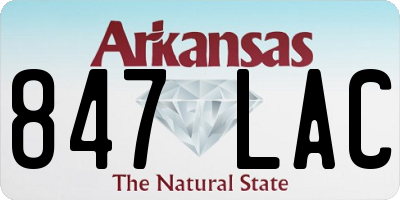 AR license plate 847LAC