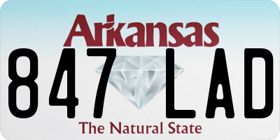 AR license plate 847LAD