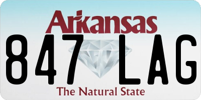 AR license plate 847LAG
