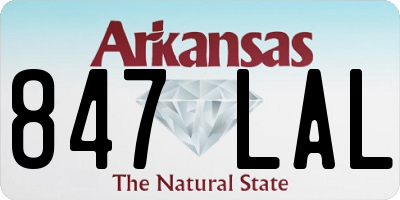AR license plate 847LAL
