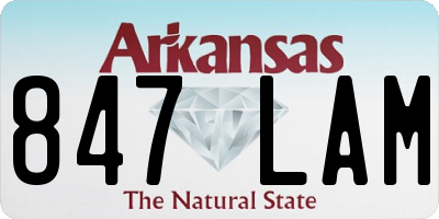 AR license plate 847LAM