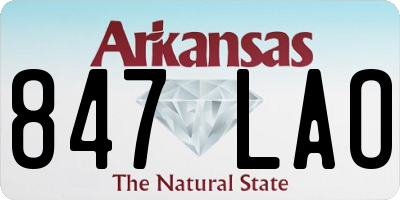 AR license plate 847LAO