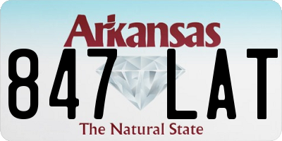 AR license plate 847LAT