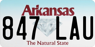 AR license plate 847LAU