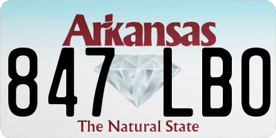 AR license plate 847LBO