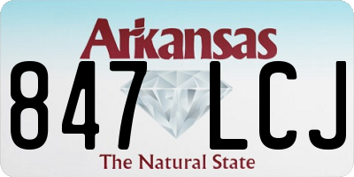 AR license plate 847LCJ