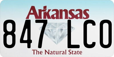 AR license plate 847LCO