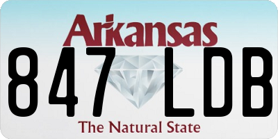 AR license plate 847LDB