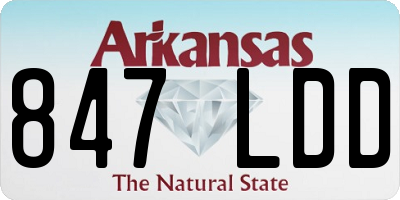 AR license plate 847LDD