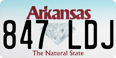 AR license plate 847LDJ