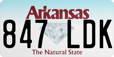 AR license plate 847LDK