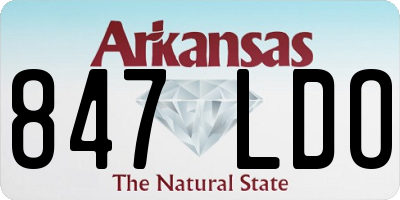 AR license plate 847LDO