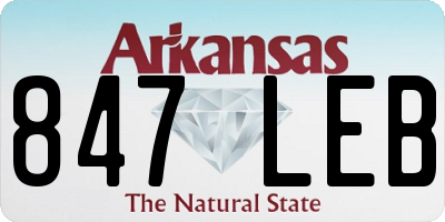 AR license plate 847LEB
