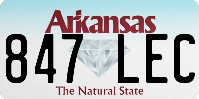 AR license plate 847LEC