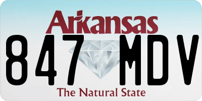 AR license plate 847MDV