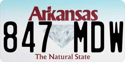 AR license plate 847MDW