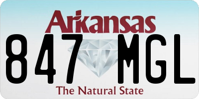 AR license plate 847MGL