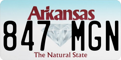 AR license plate 847MGN