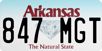 AR license plate 847MGT