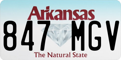 AR license plate 847MGV