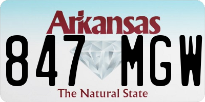 AR license plate 847MGW