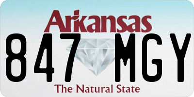 AR license plate 847MGY
