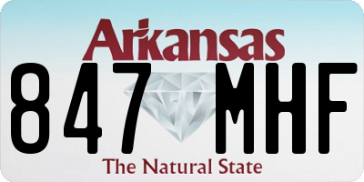 AR license plate 847MHF