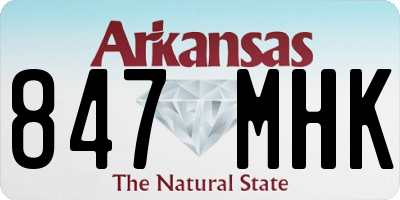 AR license plate 847MHK