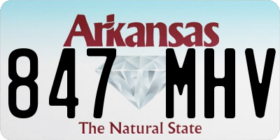 AR license plate 847MHV