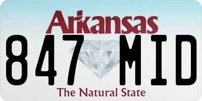 AR license plate 847MID