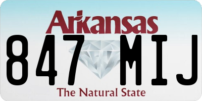 AR license plate 847MIJ