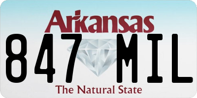 AR license plate 847MIL