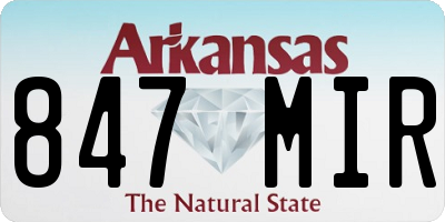 AR license plate 847MIR