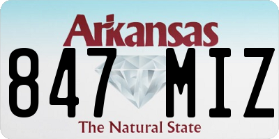 AR license plate 847MIZ