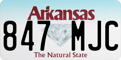 AR license plate 847MJC