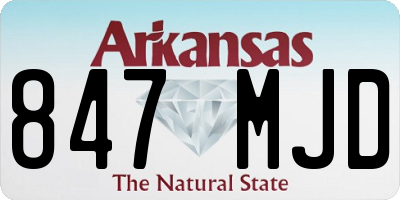 AR license plate 847MJD